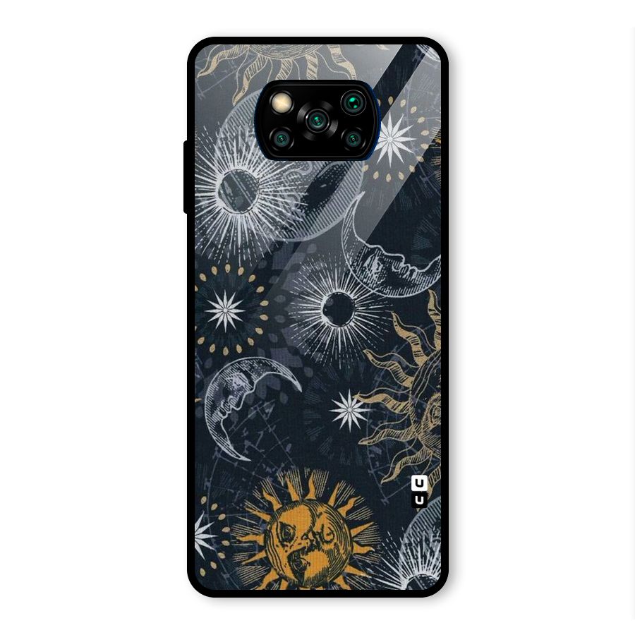 Moon And Sun Glass Back Case for Poco X3 Pro