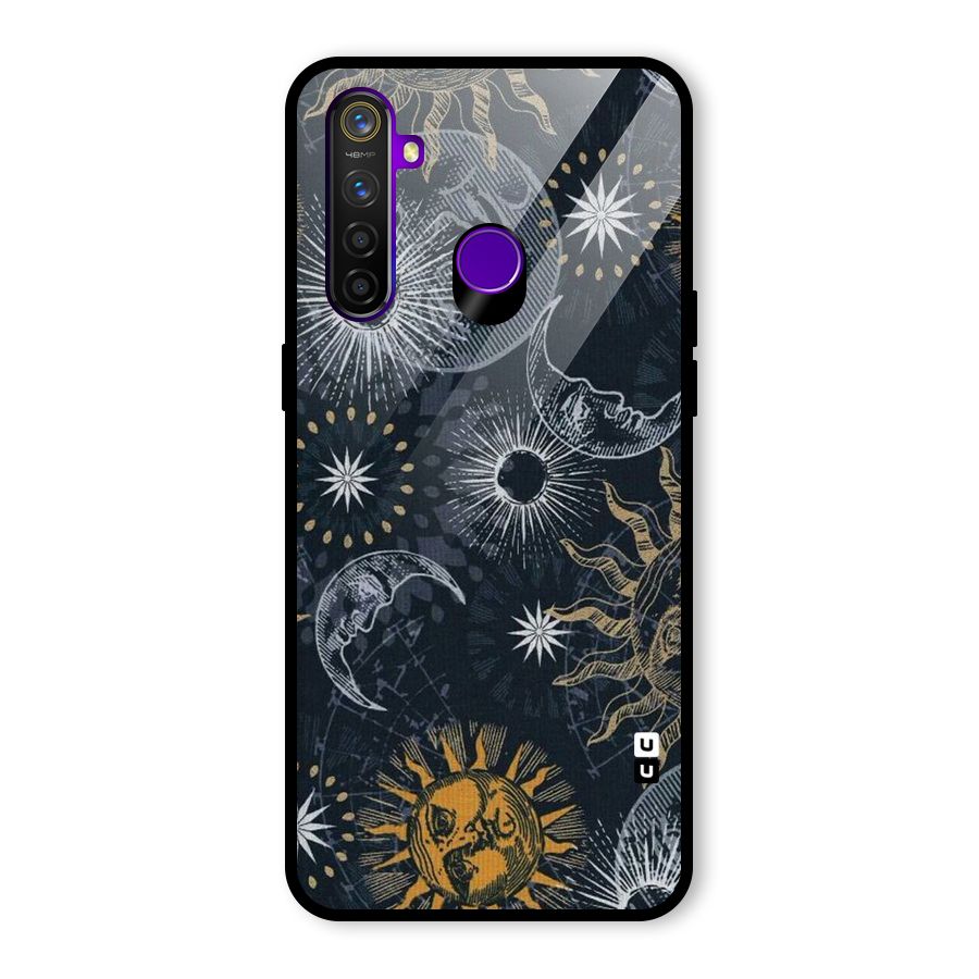 Moon And Sun Glass Back Case for Realme 5 Pro
