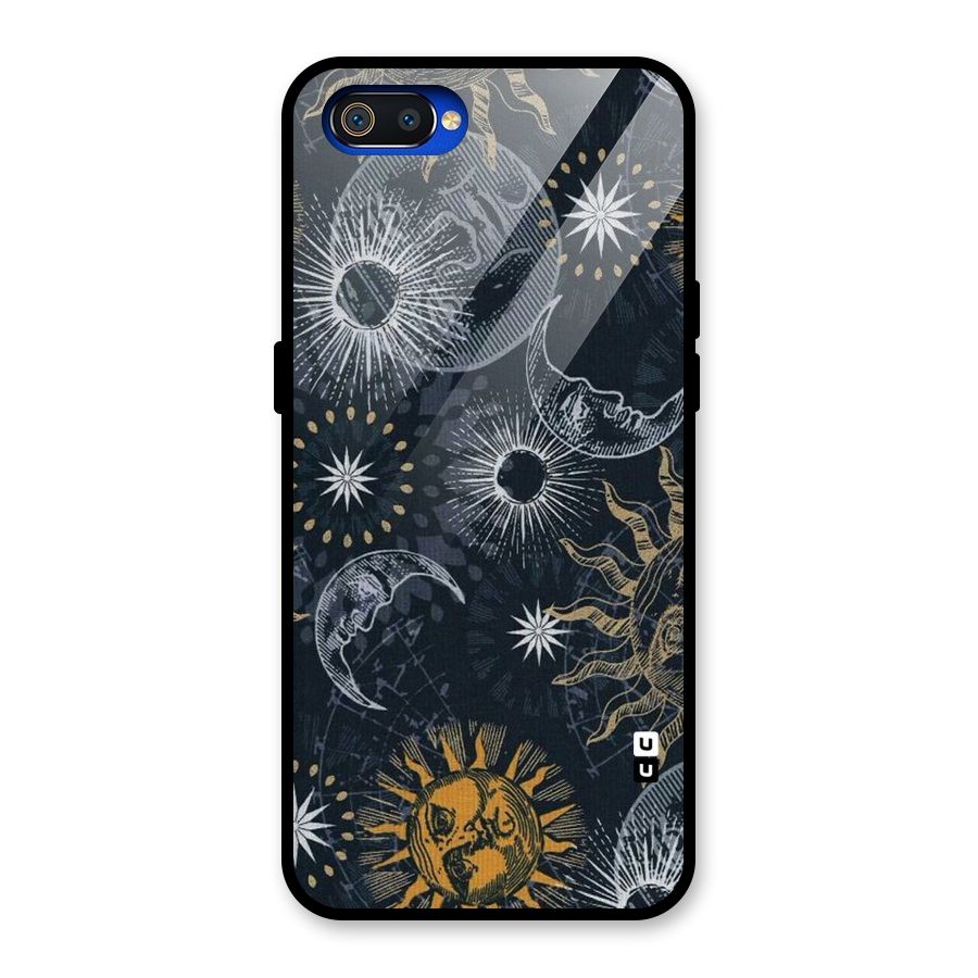 Moon And Sun Glass Back Case for Realme C2