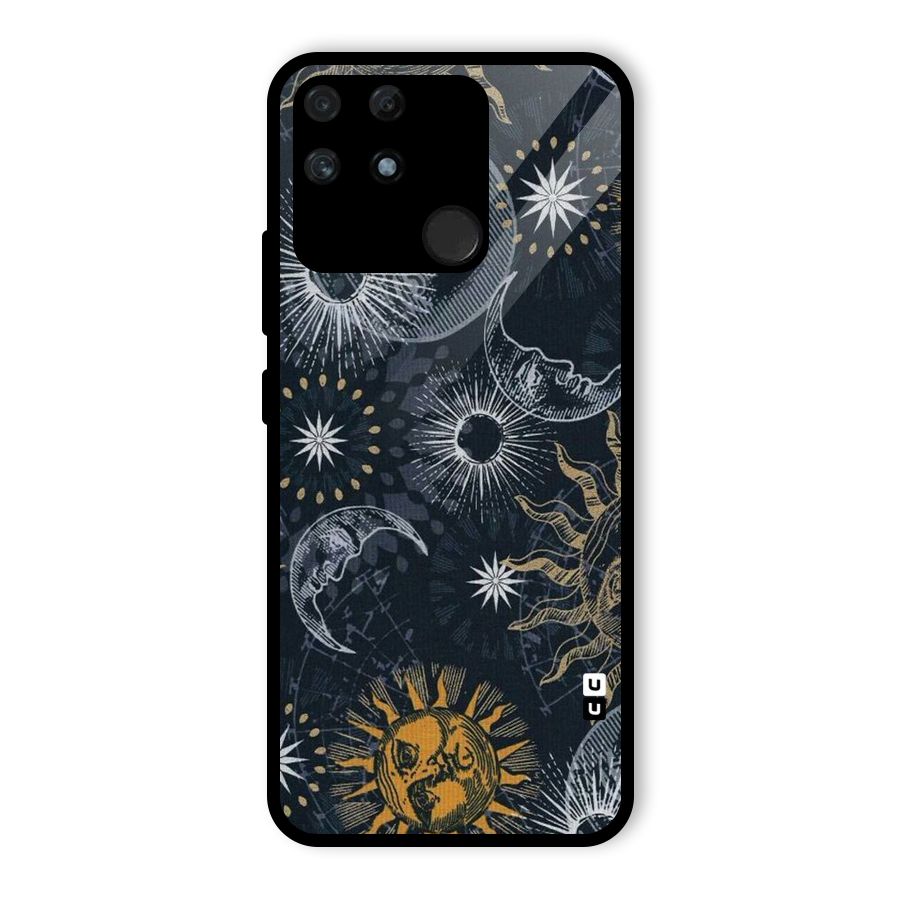 Moon And Sun Glass Back Case for Realme Narzo 50A