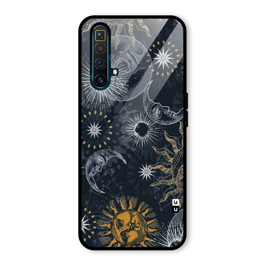 Moon And Sun Glass Back Case for Realme X3
