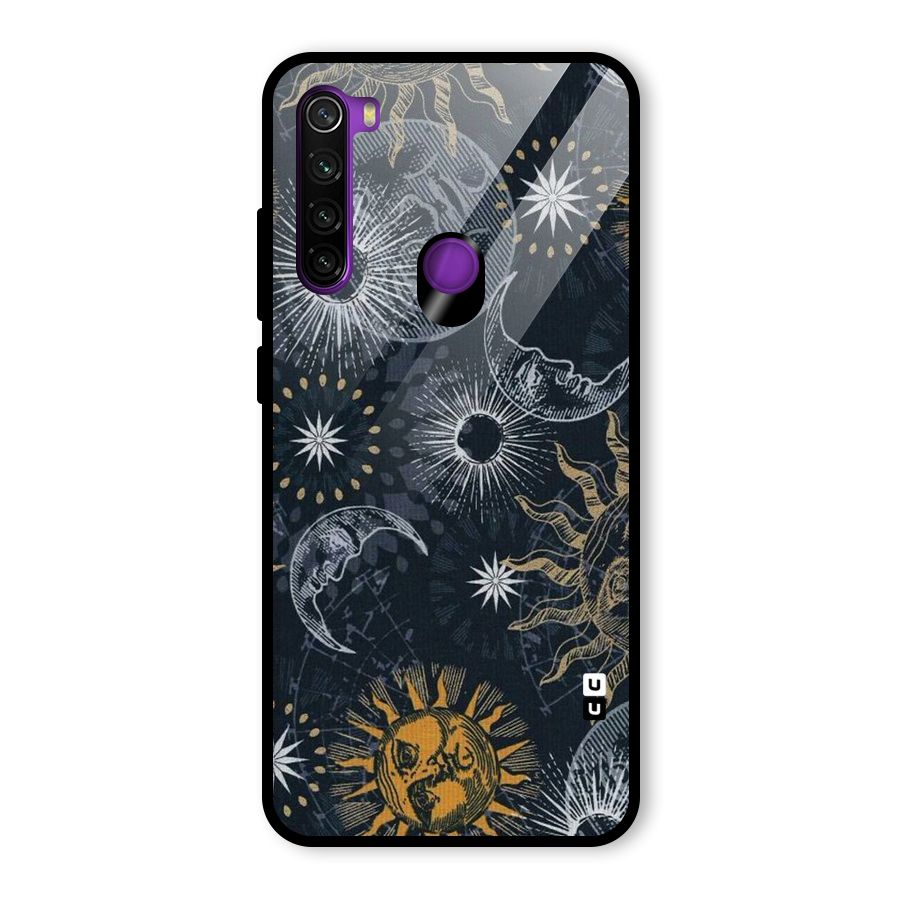 Moon And Sun Glass Back Case for Redmi Note 8