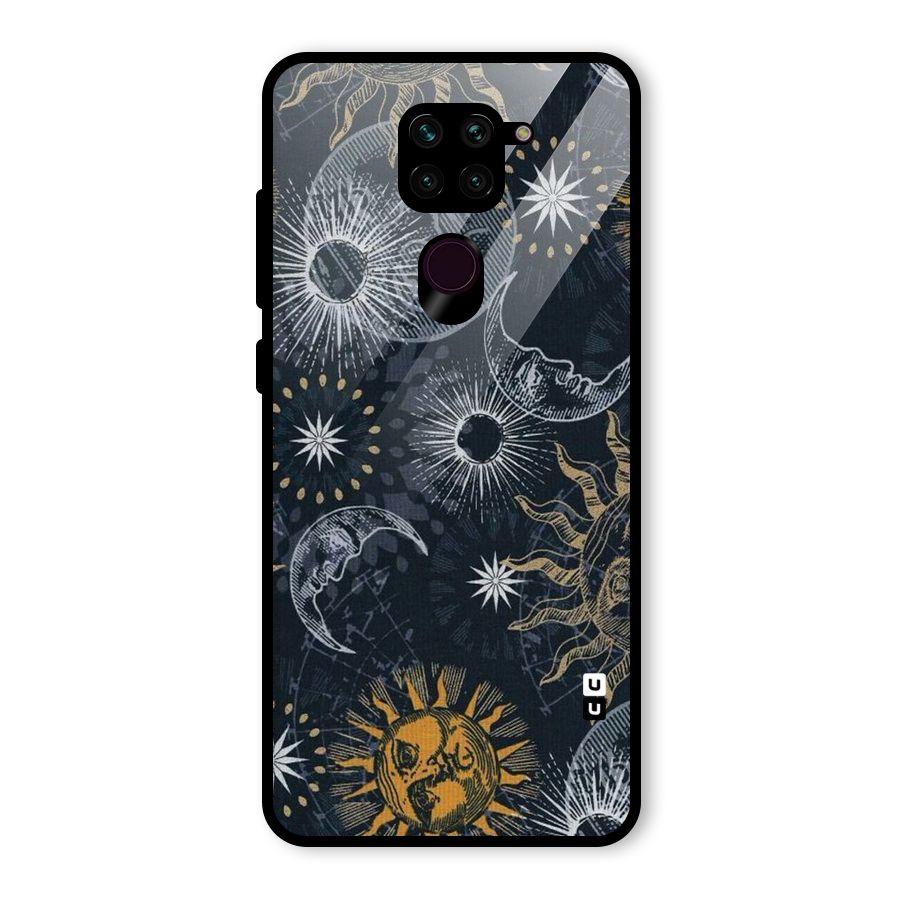 Moon And Sun Glass Back Case for Redmi Note 9