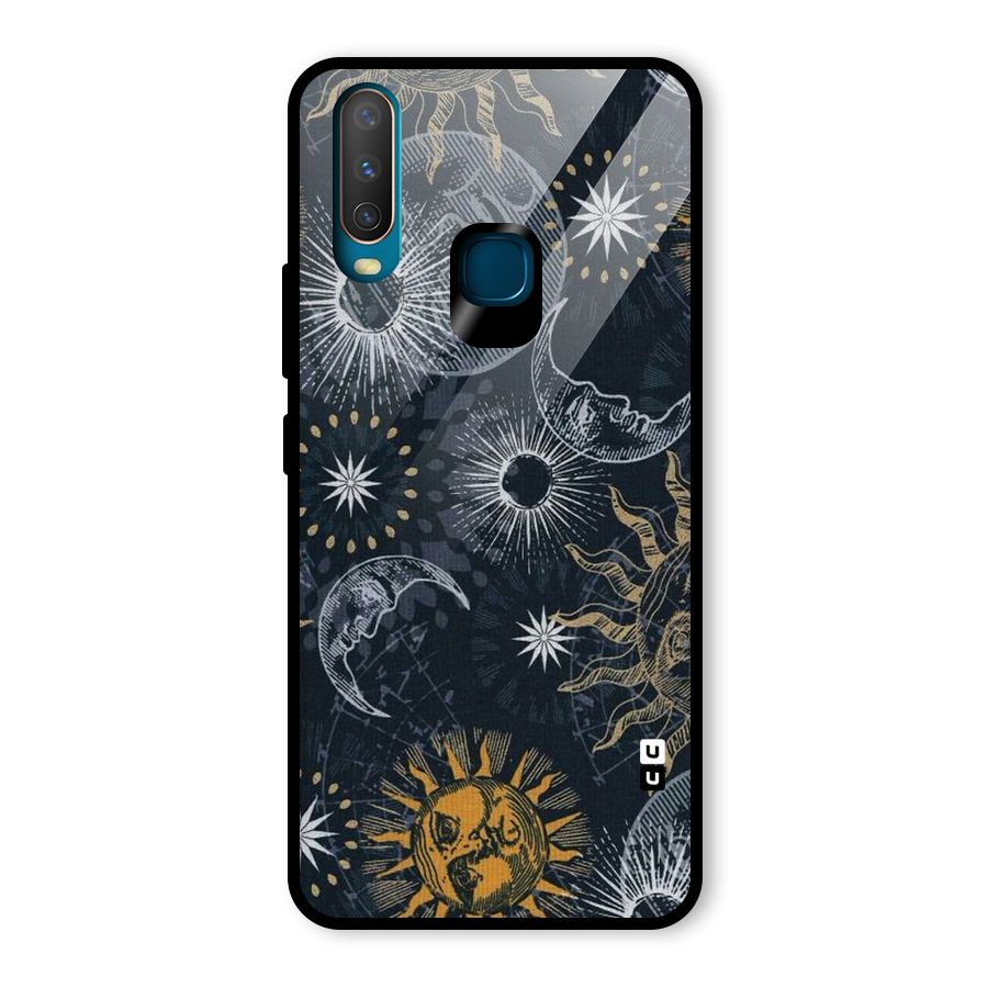 Moon And Sun Glass Back Case for Vivo U10