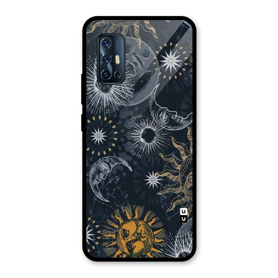 Moon And Sun Glass Back Case for Vivo V17