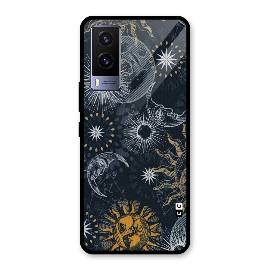 Moon And Sun Glass Back Case for Vivo V21e 5G