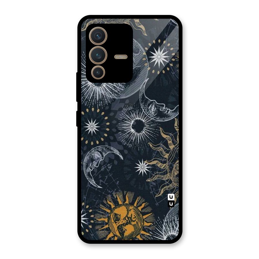 Moon And Sun Glass Back Case for Vivo V23 5G