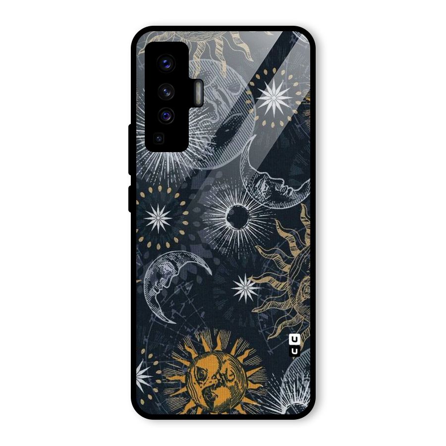 Moon And Sun Glass Back Case for Vivo X50