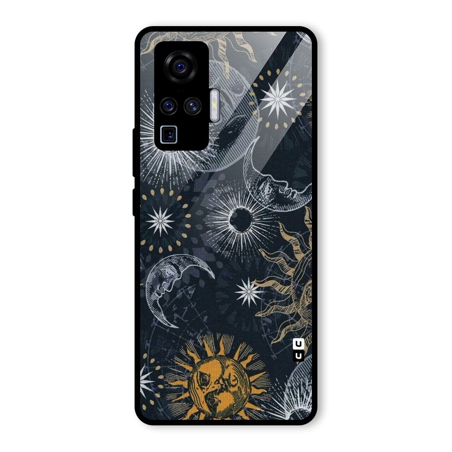 Moon And Sun Glass Back Case for Vivo X50 Pro