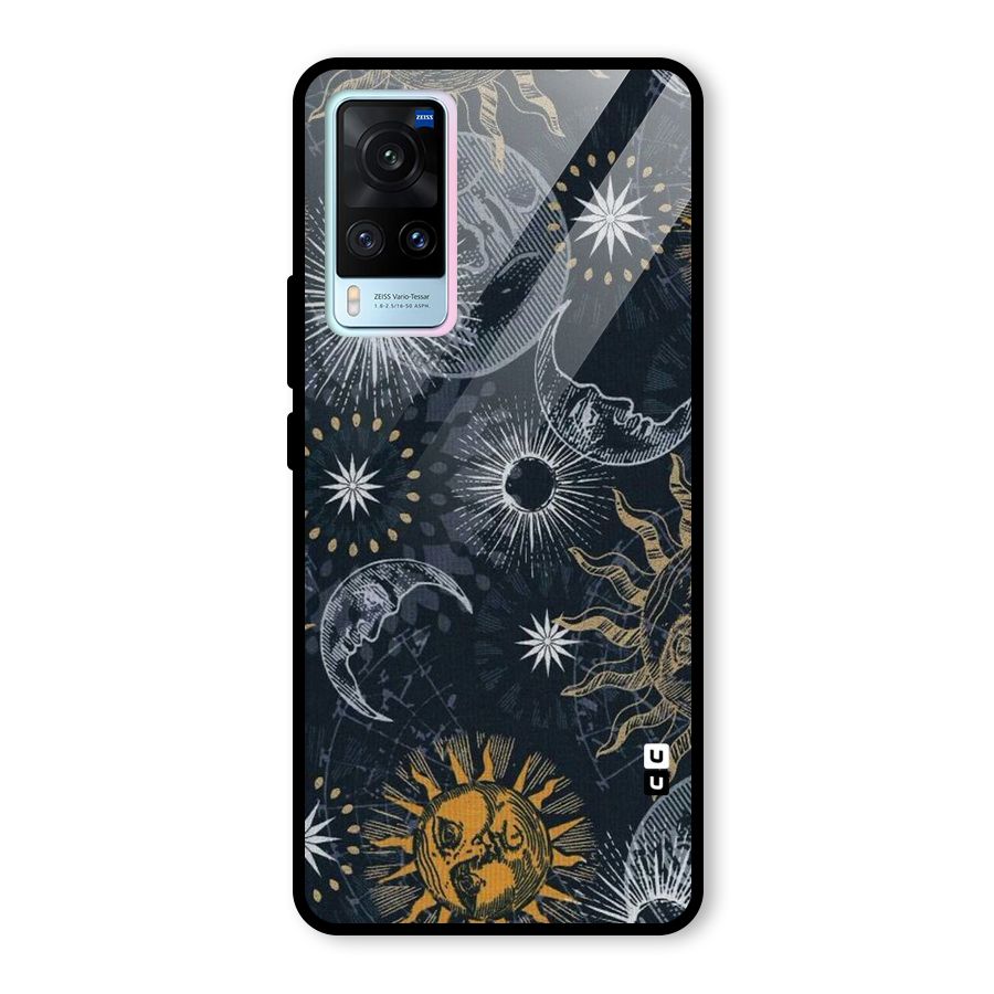 Moon And Sun Glass Back Case for Vivo X60