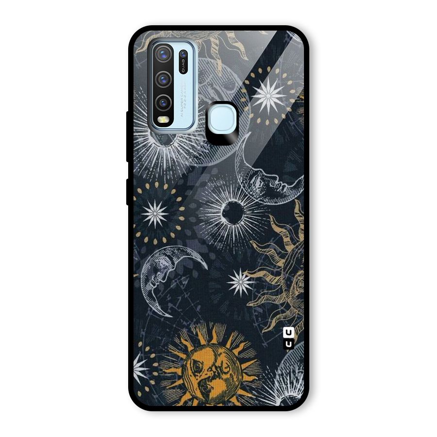 Moon And Sun Glass Back Case for Vivo Y30