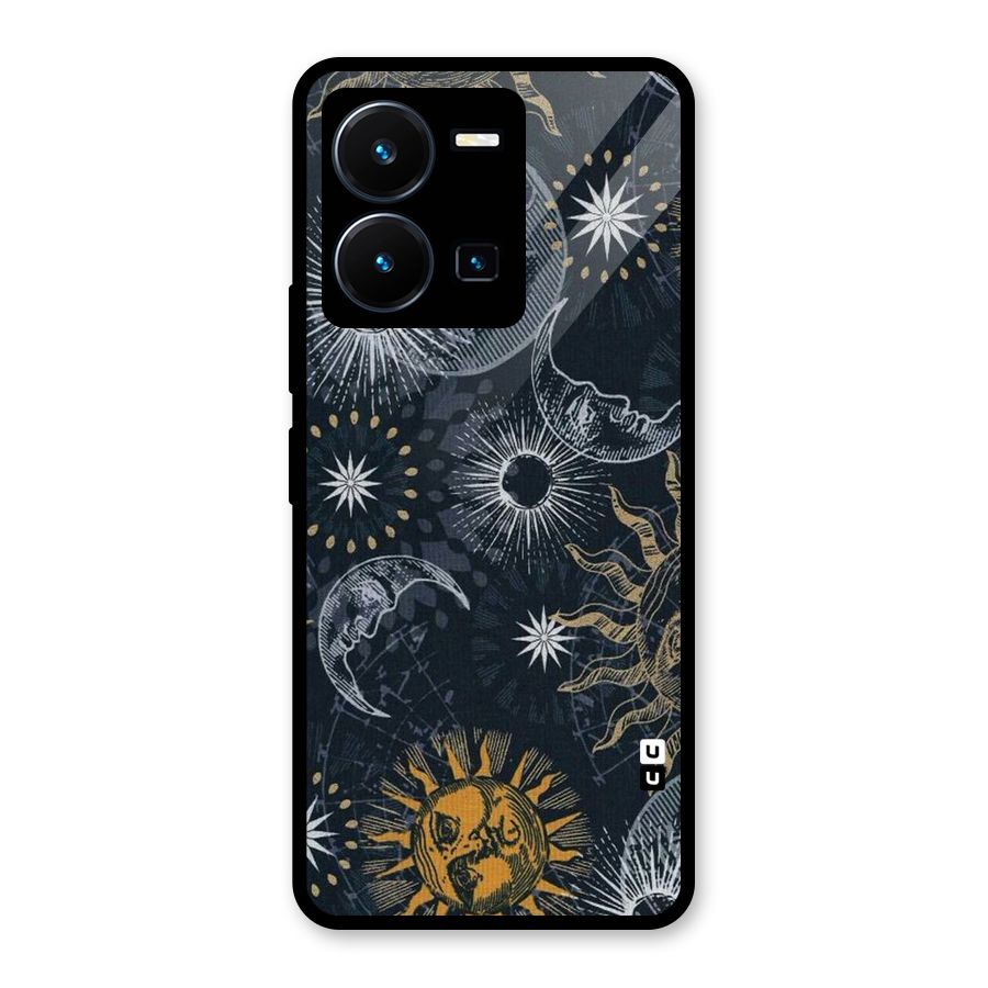 Moon And Sun Glass Back Case for Vivo Y35