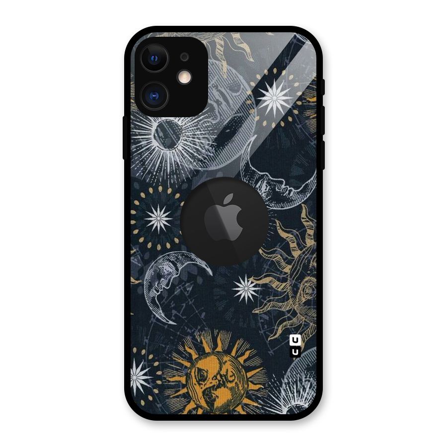 Moon And Sun Glass Back Case for iPhone 11 Logo Cut