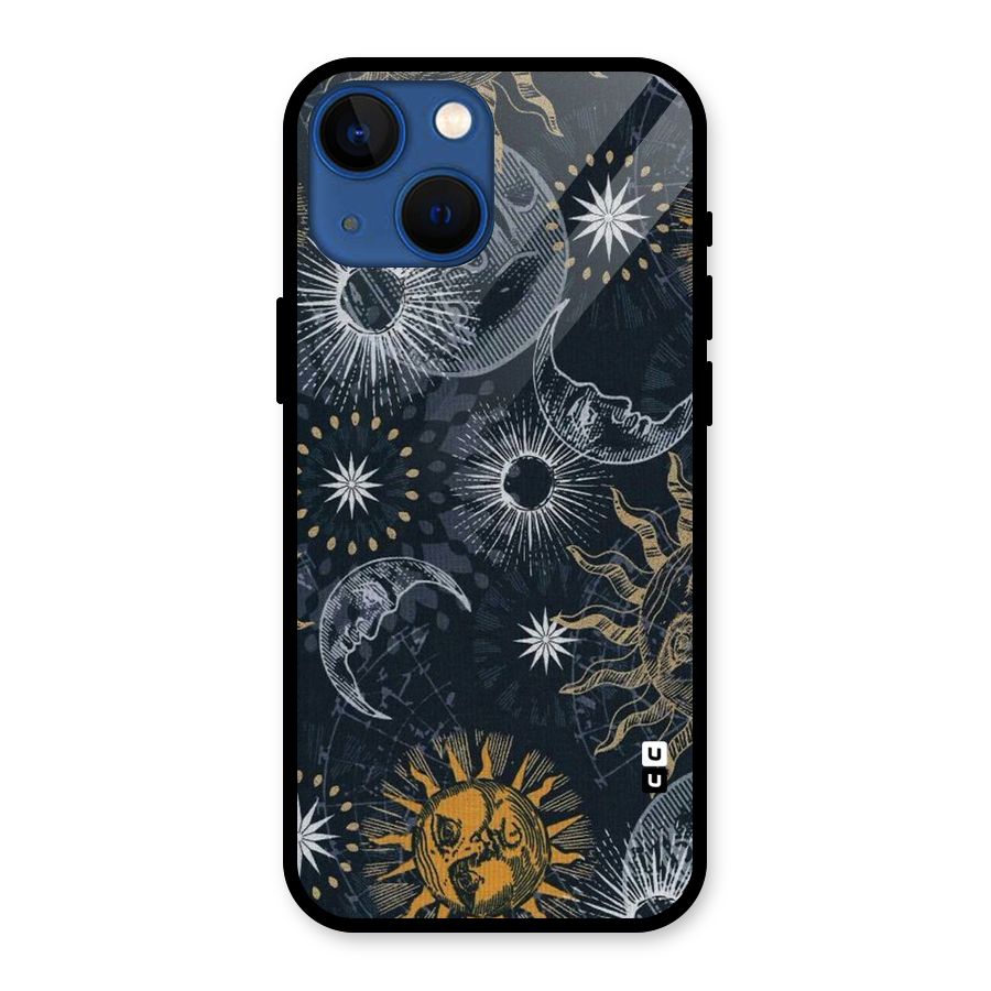 Moon And Sun Glass Back Case for iPhone 13 Mini