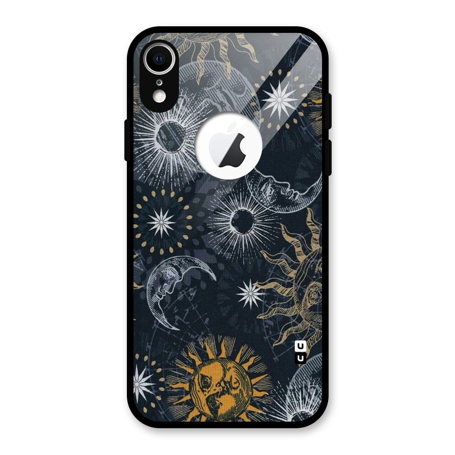 Moon And Sun Glass Back Case for iPhone XR Logo Cut