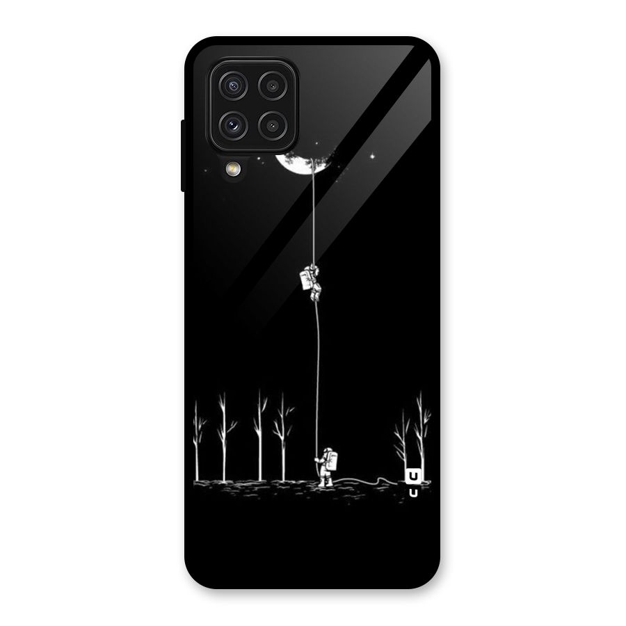 Moon Man Glass Back Case for Galaxy A22 4G