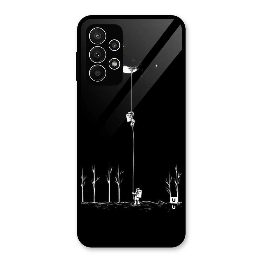 Moon Man Glass Back Case for Galaxy A23