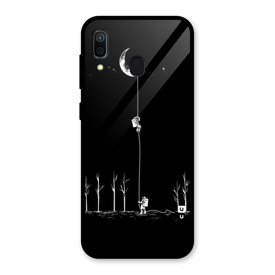 Moon Man Glass Back Case for Galaxy A30