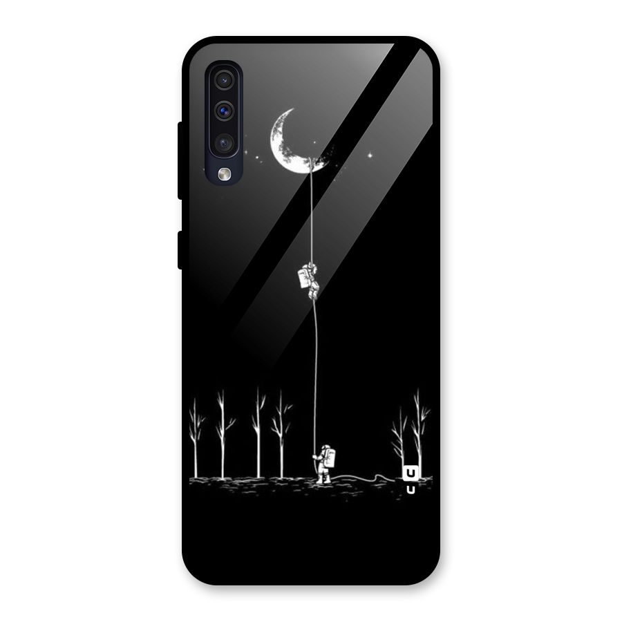 Moon Man Glass Back Case for Galaxy A30s