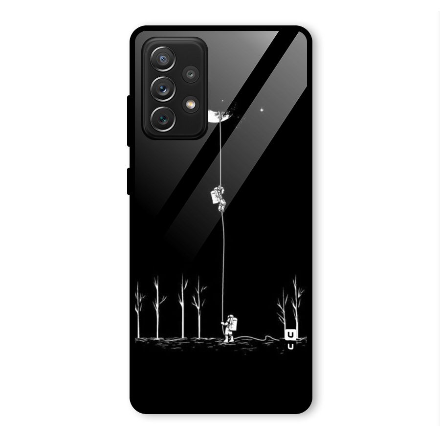Moon Man Glass Back Case for Galaxy A72