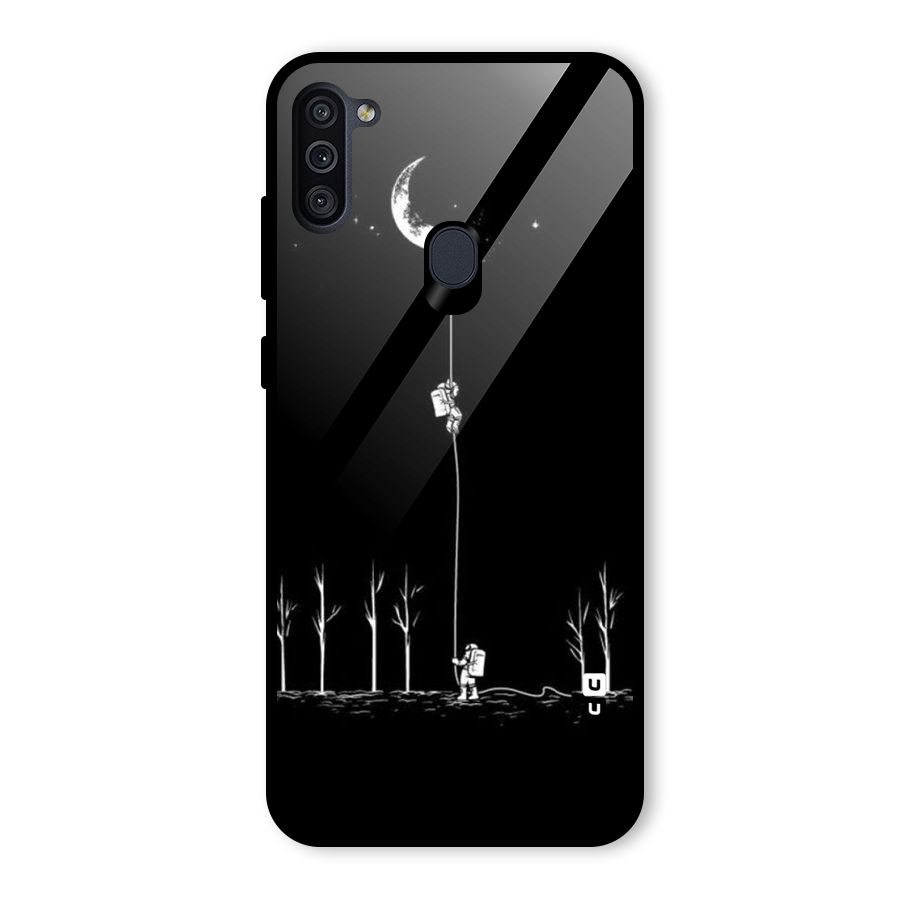 Moon Man Glass Back Case for Galaxy M11