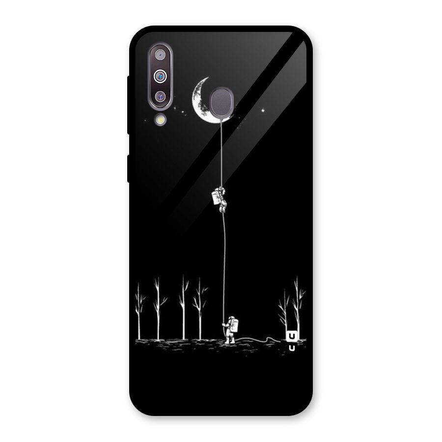 Moon Man Glass Back Case for Galaxy M30