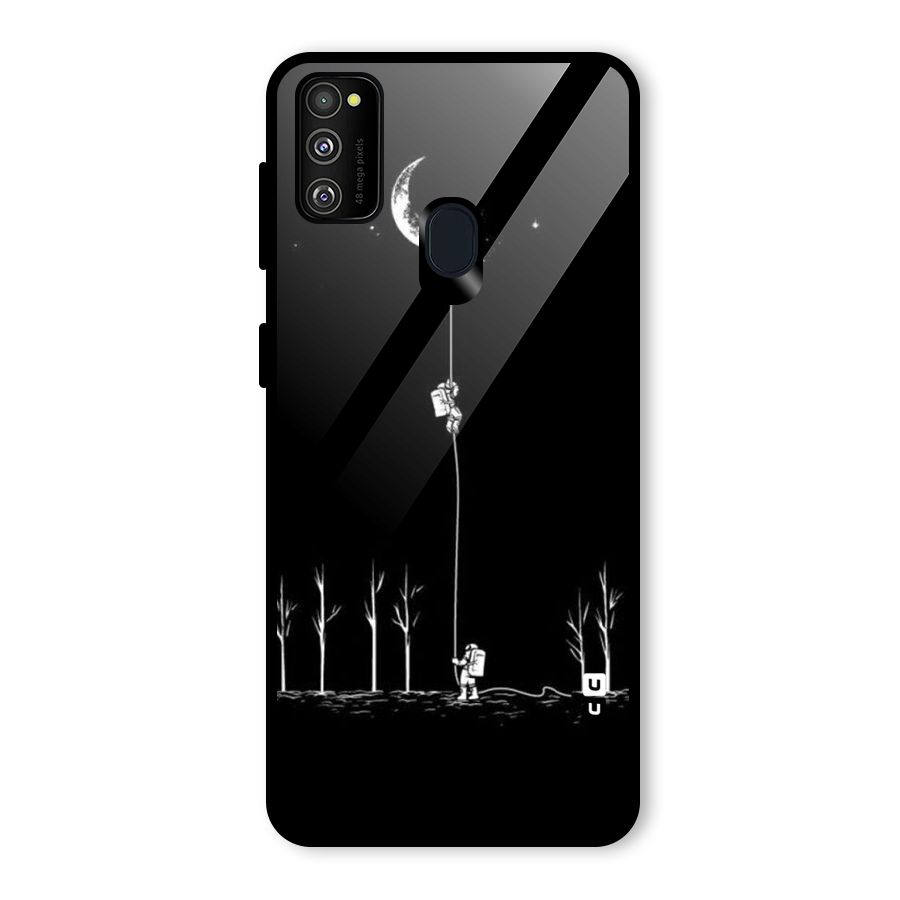 Moon Man Glass Back Case for Galaxy M30s