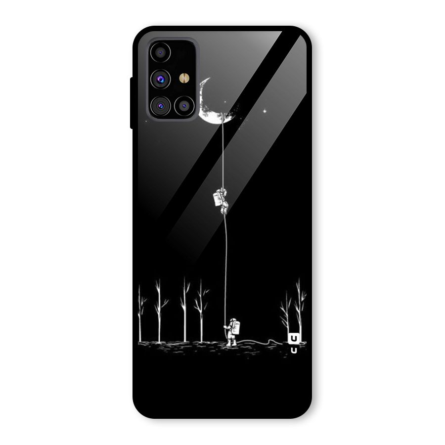 Moon Man Glass Back Case for Galaxy M31s