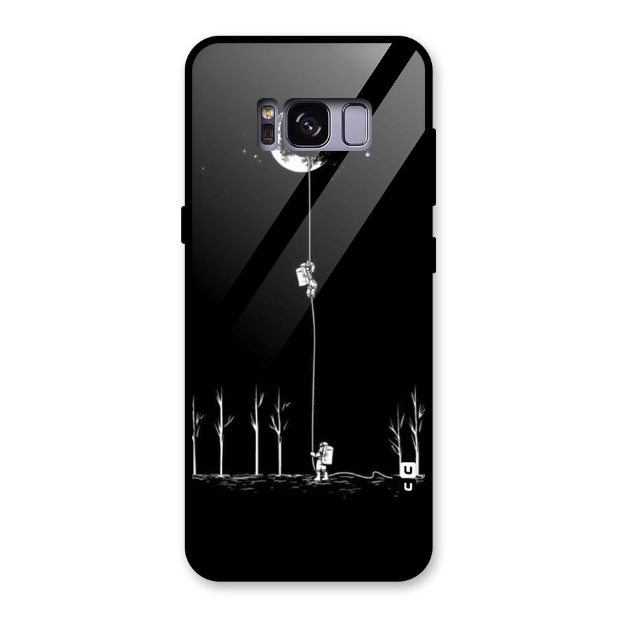 Moon Man Glass Back Case for Galaxy S8