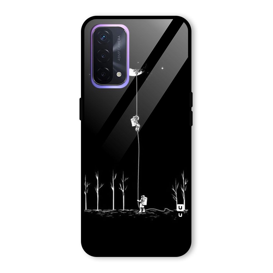 Moon Man Glass Back Case for Oppo A74 5G