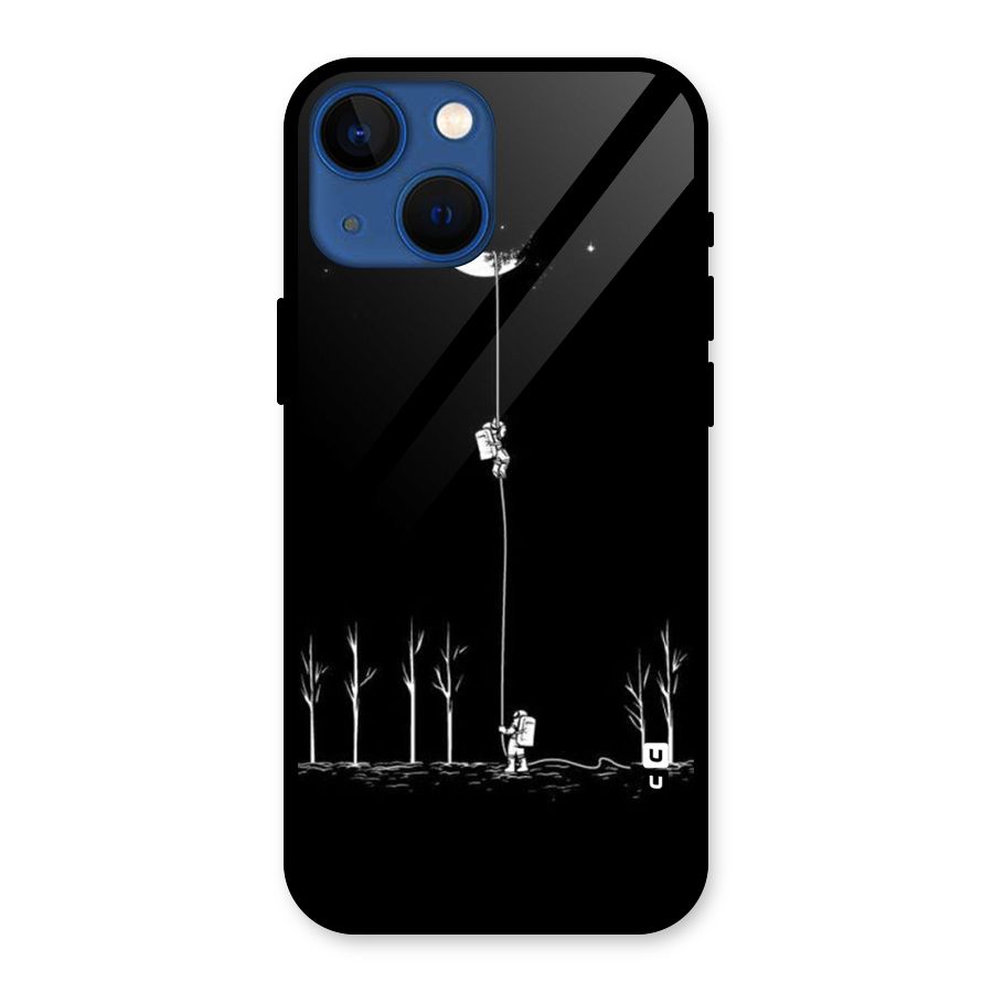 Moon Man Glass Back Case for iPhone 13 Mini