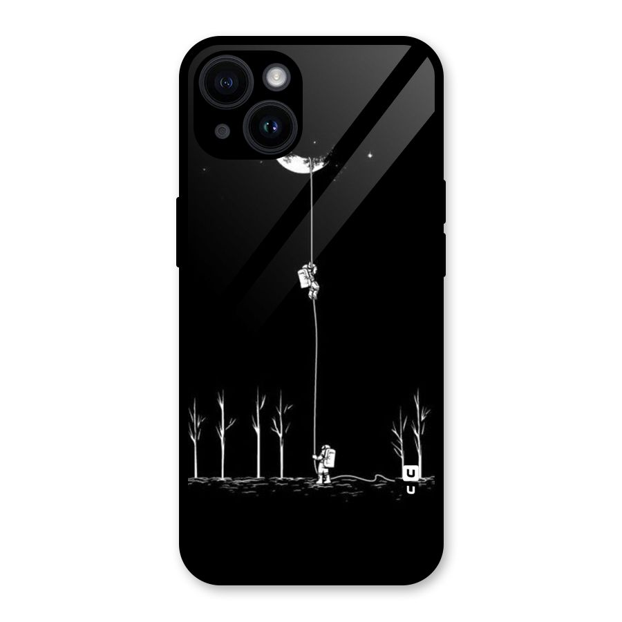 Moon Man Glass Back Case for iPhone 14