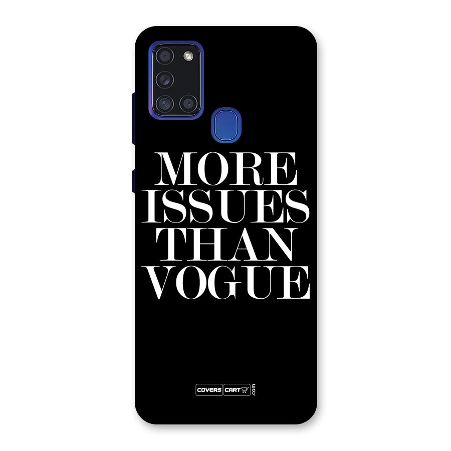 More Issues than Vogue (Black) Back Case for Galaxy A21s