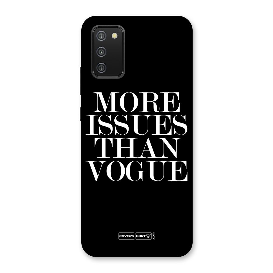 More Issues than Vogue (Black) Back Case for Galaxy M02s
