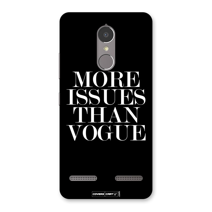More Issues than Vogue (Black) Back Case for Lenovo K6 Power