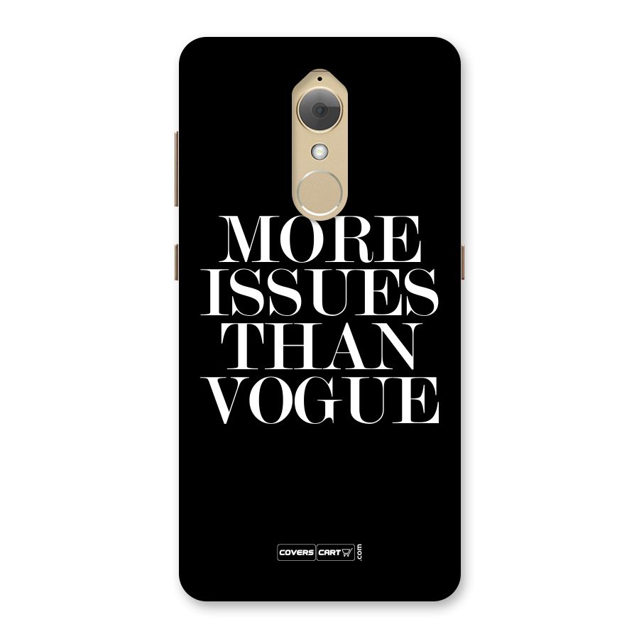 More Issues than Vogue (Black) Back Case for Lenovo K8