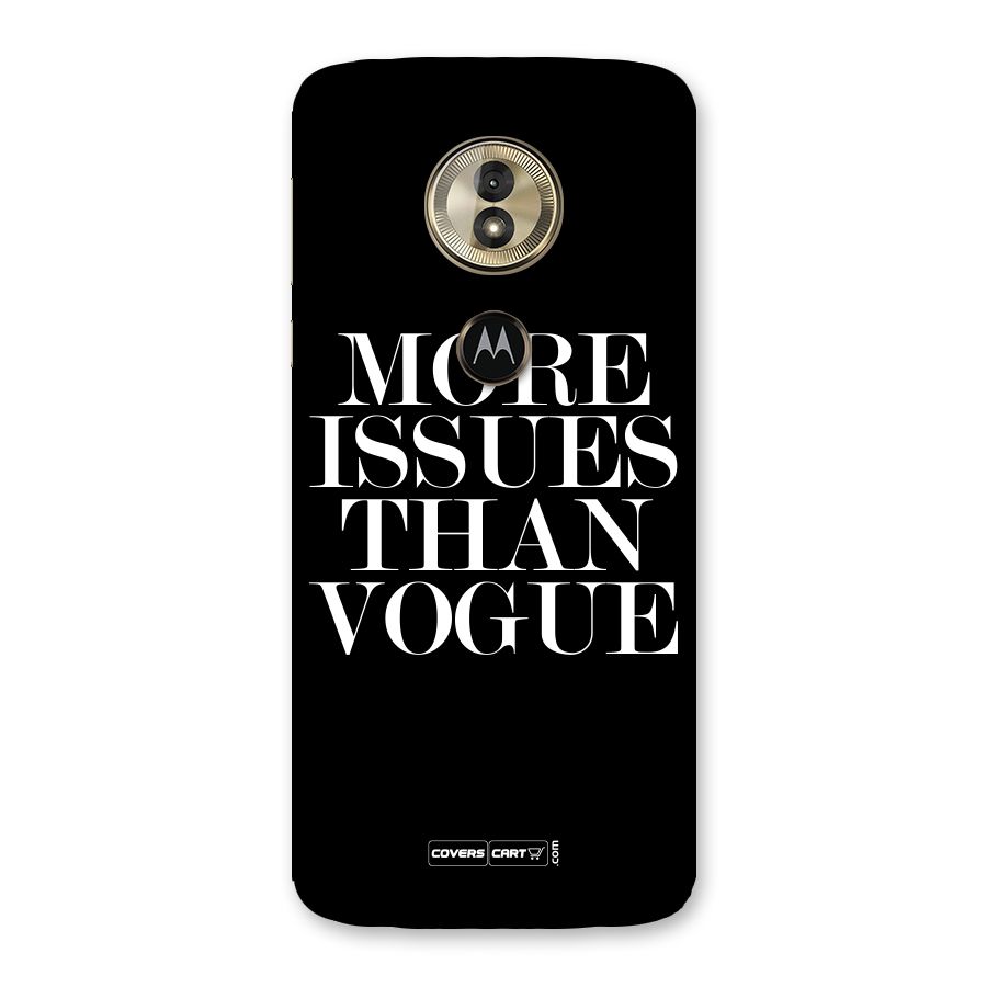 More Issues than Vogue (Black) Back Case for Moto G6 Play