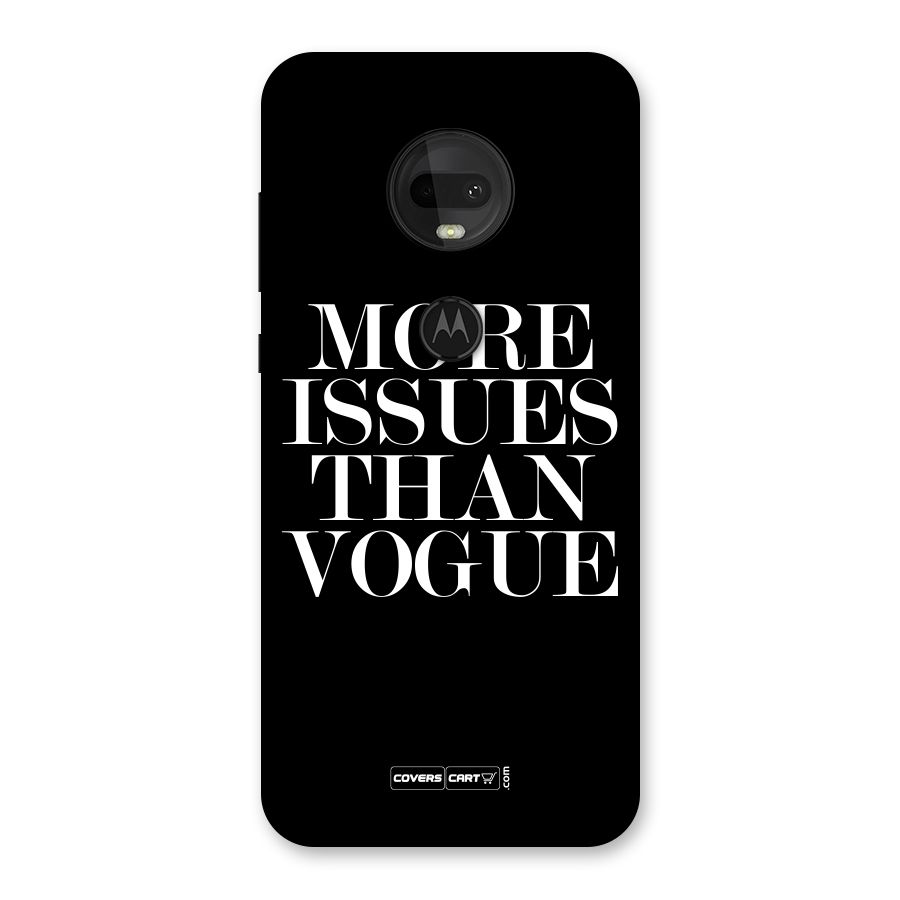 More Issues than Vogue (Black) Back Case for Moto G7