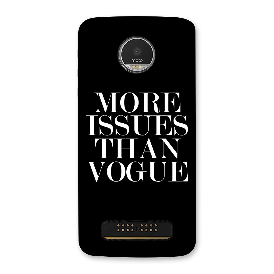 More Issues than Vogue (Black) Back Case for Moto Z Play