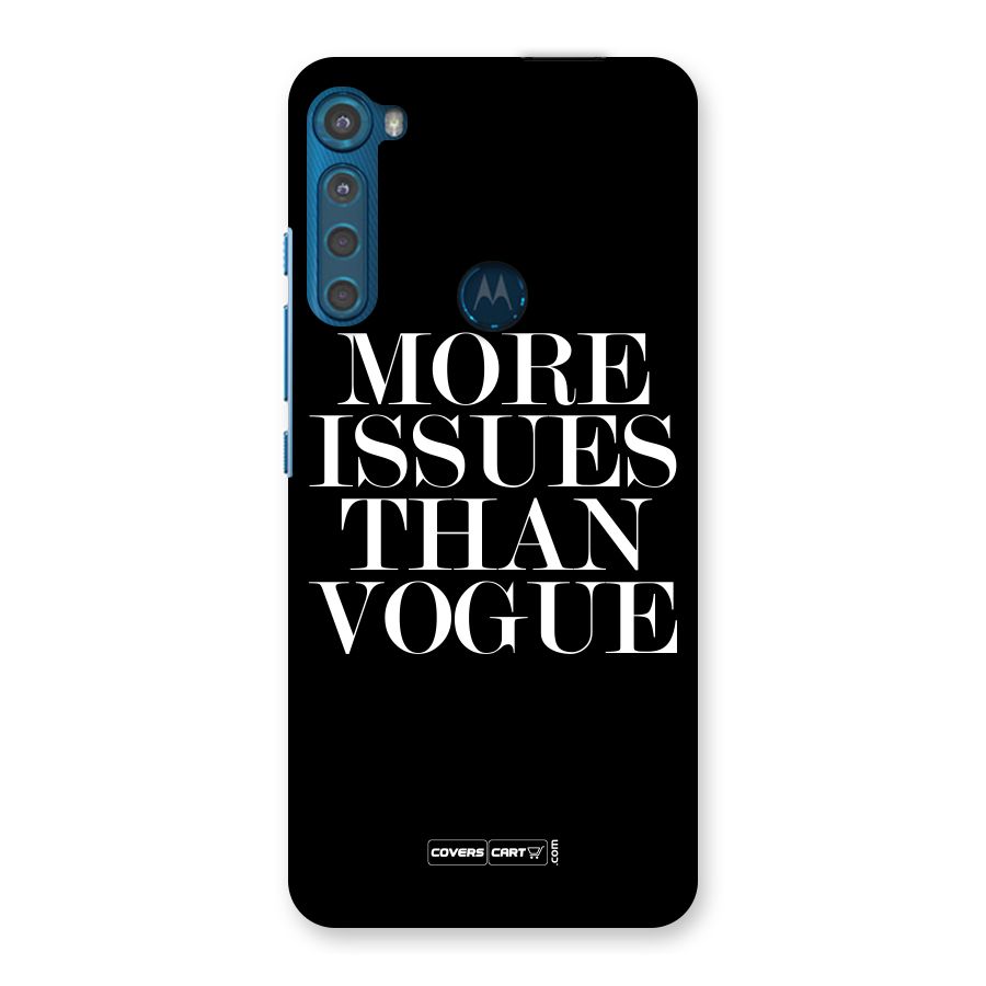 More Issues than Vogue (Black) Back Case for Motorola One Fusion Plus