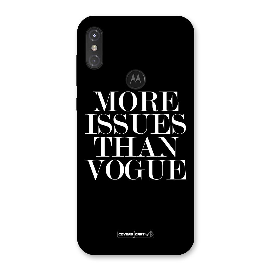 More Issues than Vogue (Black) Back Case for Motorola One Power