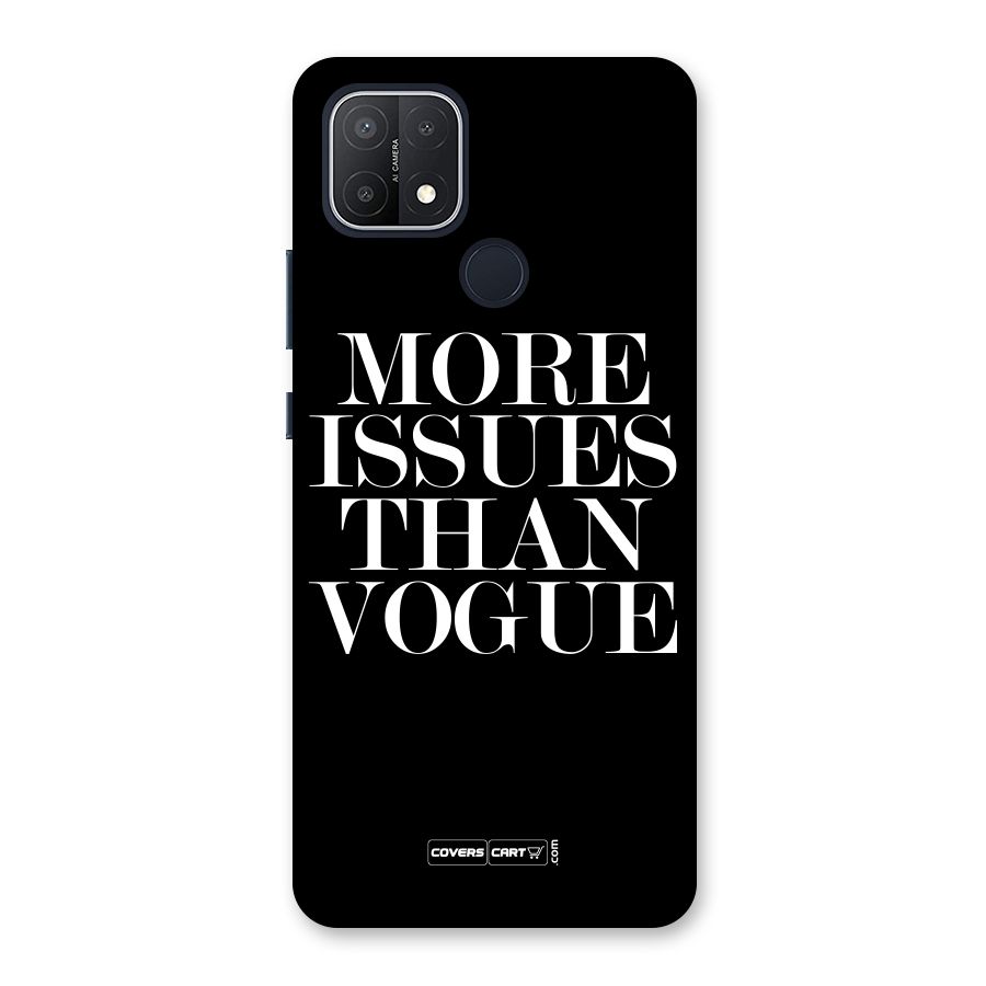 More Issues than Vogue (Black) Back Case for Oppo A15