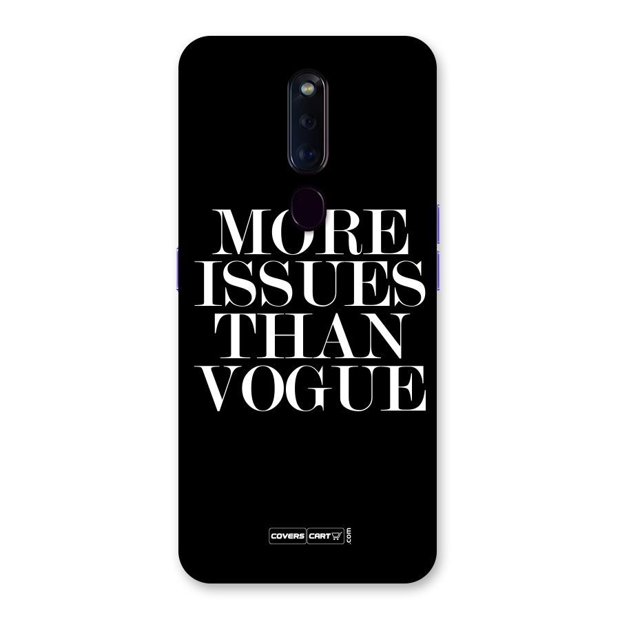 More Issues than Vogue (Black) Back Case for Oppo F11 Pro