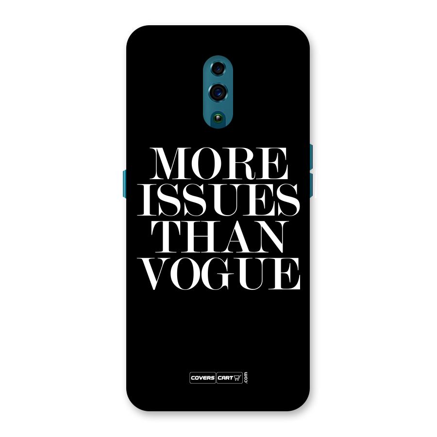 More Issues than Vogue (Black) Back Case for Oppo Reno