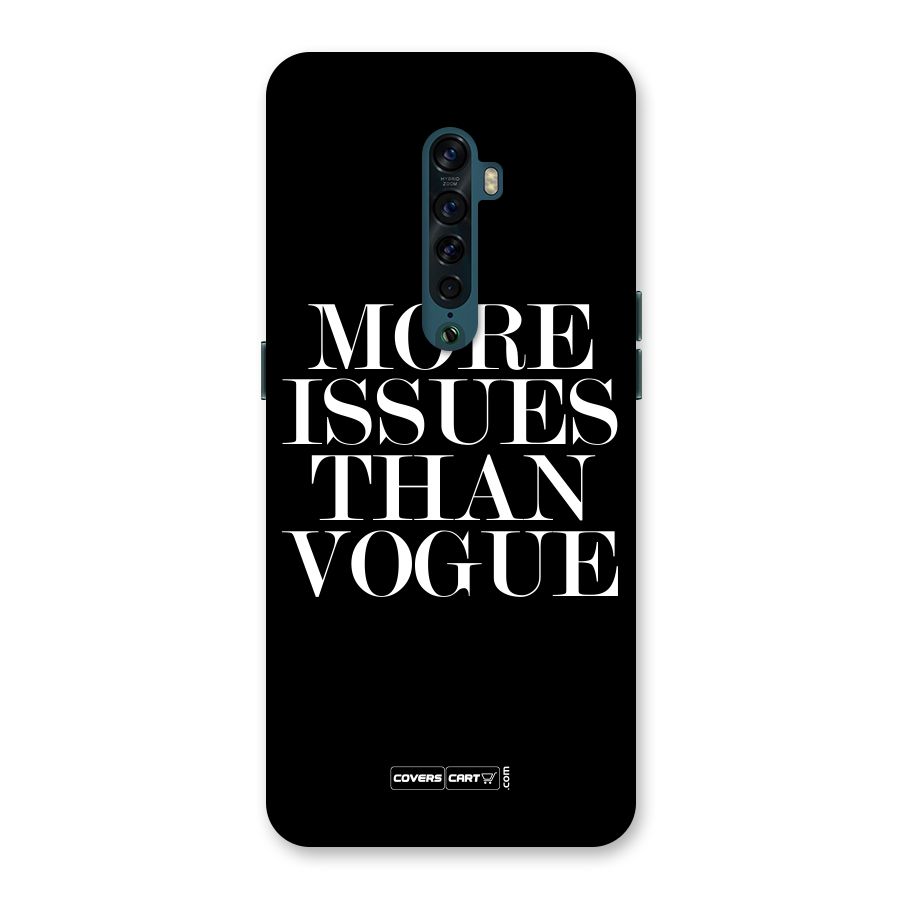More Issues than Vogue (Black) Back Case for Oppo Reno2