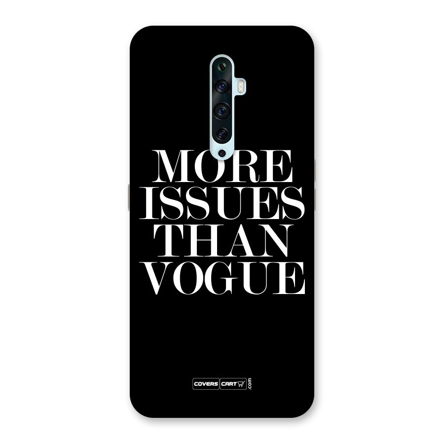 More Issues than Vogue (Black) Back Case for Oppo Reno2 F