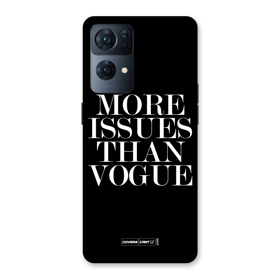 More Issues than Vogue (Black) Back Case for Oppo Reno7 Pro 5G