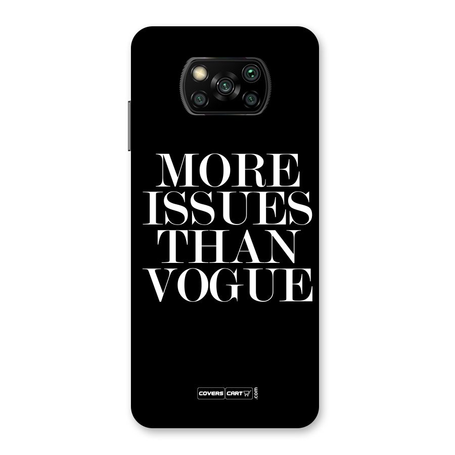 More Issues than Vogue (Black) Back Case for Poco X3