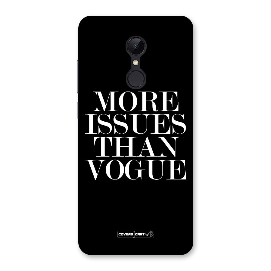 More Issues than Vogue (Black) Back Case for Redmi 5