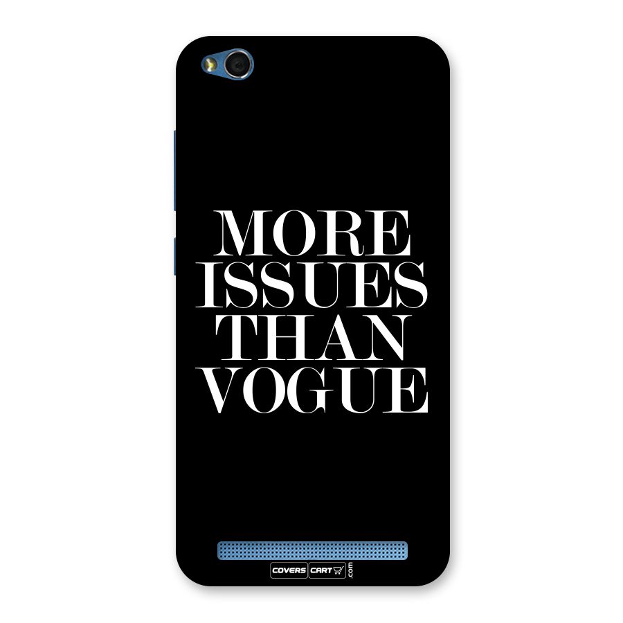 More Issues than Vogue (Black) Back Case for Redmi 5A